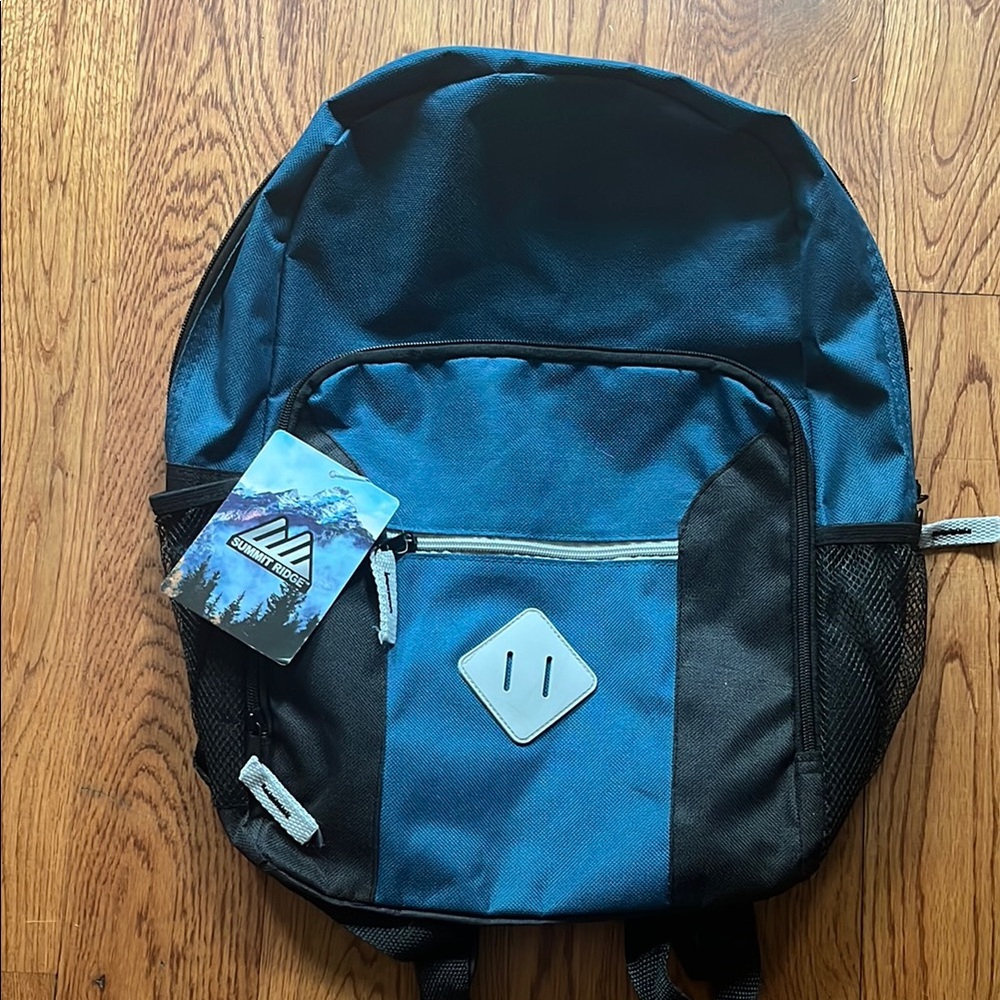Blue and Black Everyday Nylon Backpack